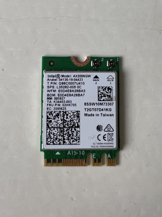 ASHATA WiFi 6 AX200NGW M.2 2230 Scheda Di Rete WiFi, Dual Band 802.11AX 2.4G 574Mbps 5G 2400Mbps BT5.2 WiFi M.2 Scheda Di Rete WiFi 6, Per 10 11 64bit