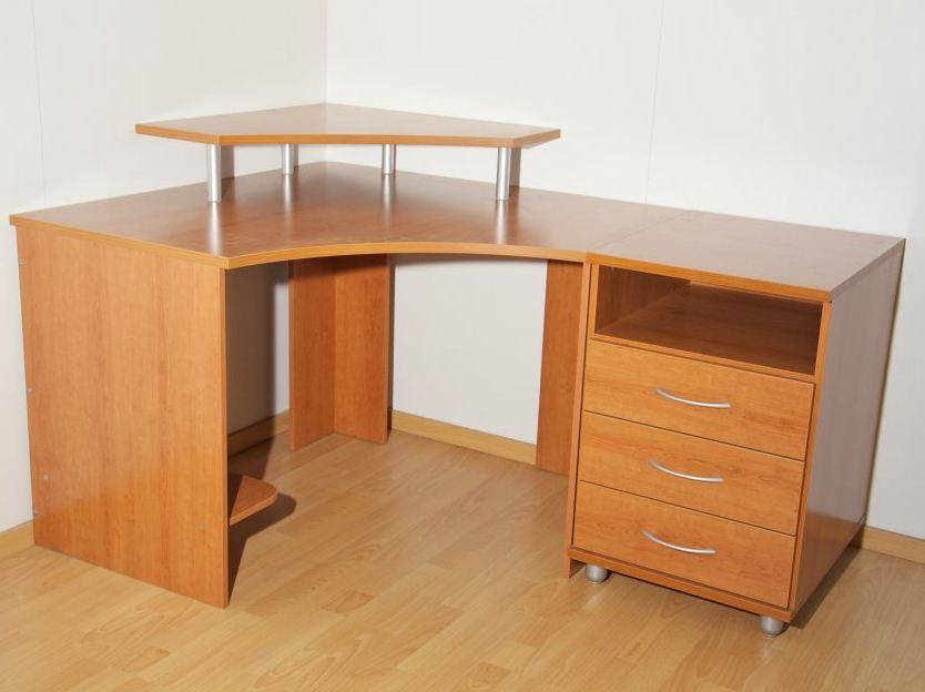 Kotna računalniška miza Garant + predalnik