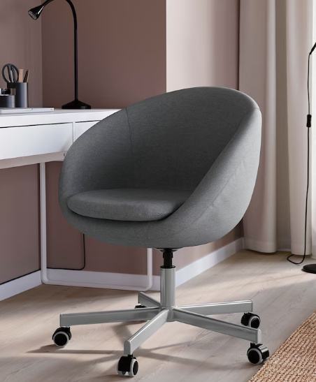 Pisarniški stol, vrtljivi stol, SKRUVSTA - IKEA, siva barva