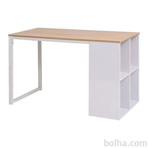 vidaXL Pisalna miza 120x60x75 cm barva hrasta in bela