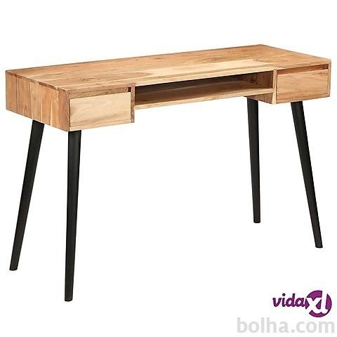 vidaXL Pisalna miza iz trdnega akacijevega lesa 118x45x76 cm