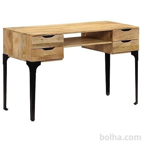 vidaXL Pisalna miza iz trdnega mangovega lesa 120x50x76 cm