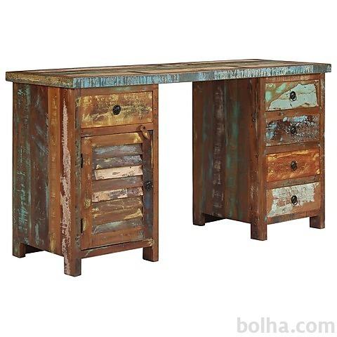 vidaXL Pisalna miza iz trdnega predelanega lesa 140x50x77 cm