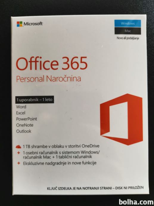 Office 365 Personal Naročnina Original zapakirano