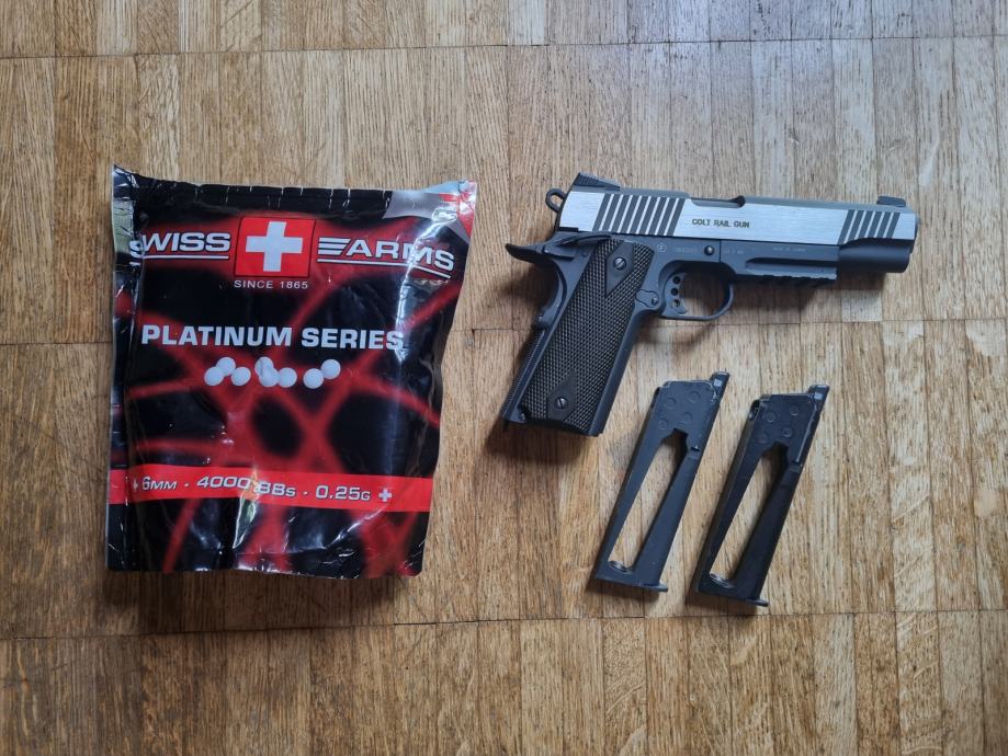 COLT 1911 Buddy Pack Airsoft Pistols Set - 2x Spring Pistols, Safety Glasses & 1000 BBs