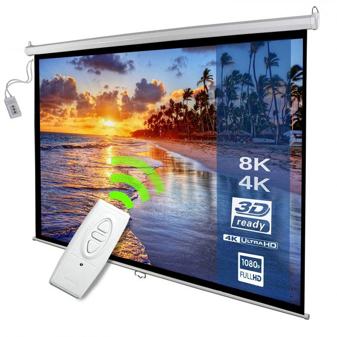 Platno za projektor na motorni pogon 178x178cm 169 HDTV 8K 4K 3D