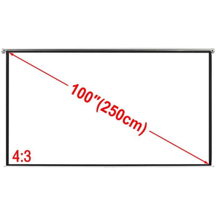 vidaXL Manualno projekcijsko platno 200 x 153 cm Mat belo 4:3 zid ali.