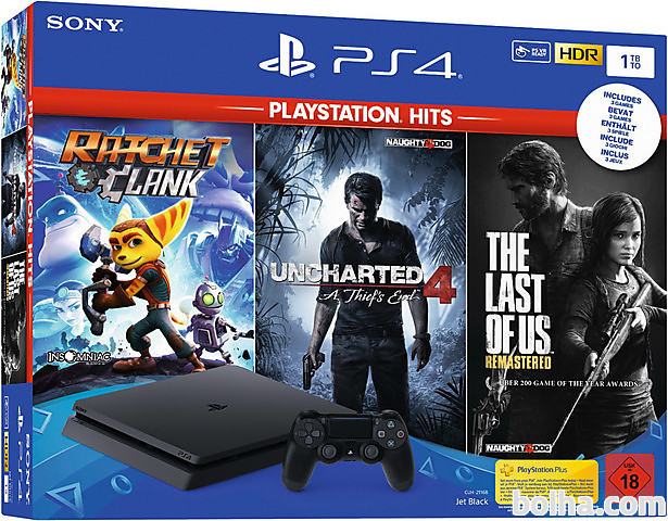 PlayStation 4 Slim 1000GB HDR VR Ready + Uncharted 4 + Ratchet &amp...