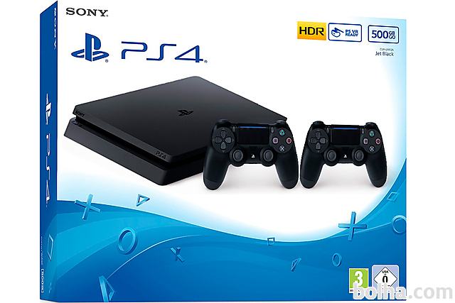 PlayStation 4 Slim 500GB HDR VR Ready + 2x kontroler + bon 30€ (PS4...