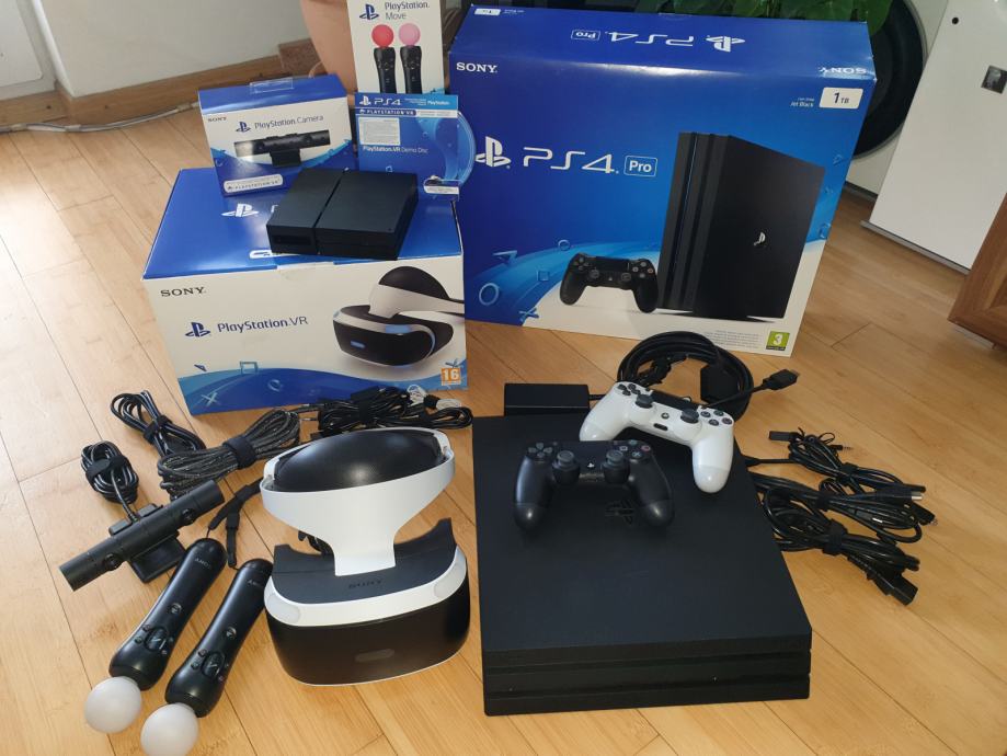 PS4 Pro 1TB + PS VR + 2x Dualshock + Kamera + 2x PlayStation Move