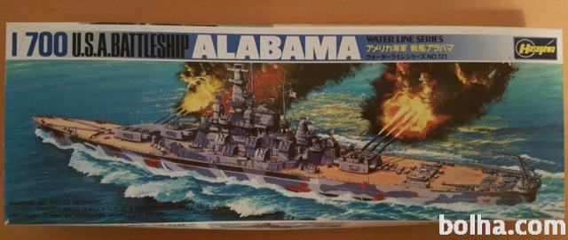 Maketa ladja Battleship USS Alabama 1/700