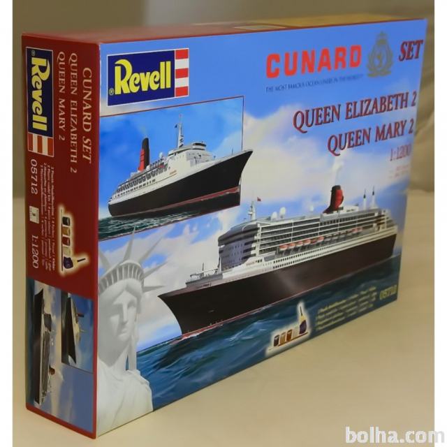 Maketa ladja x 2 Queen Elizabeth 2 i brod Queen Mary 2 SET