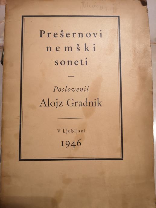 Prešernovi nemški soneti, 1946