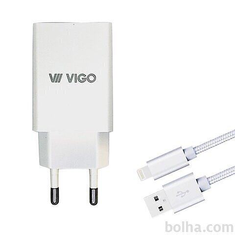 Polnilec komplet VIGO Smart Charge 2A + iPhone polnilni kabel