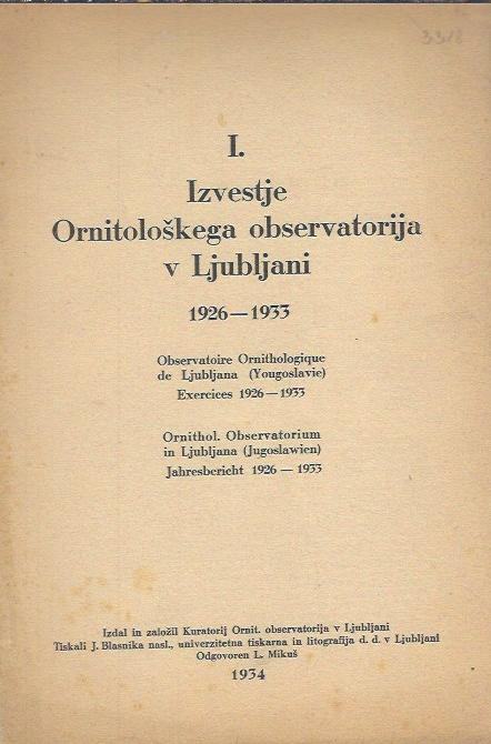 Izvestje Ornitološkega observatorija v Ljubljani