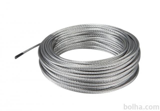 Pletena pocinkana jeklena vrv jeklenica 3mm, dobava 1.5-25mm