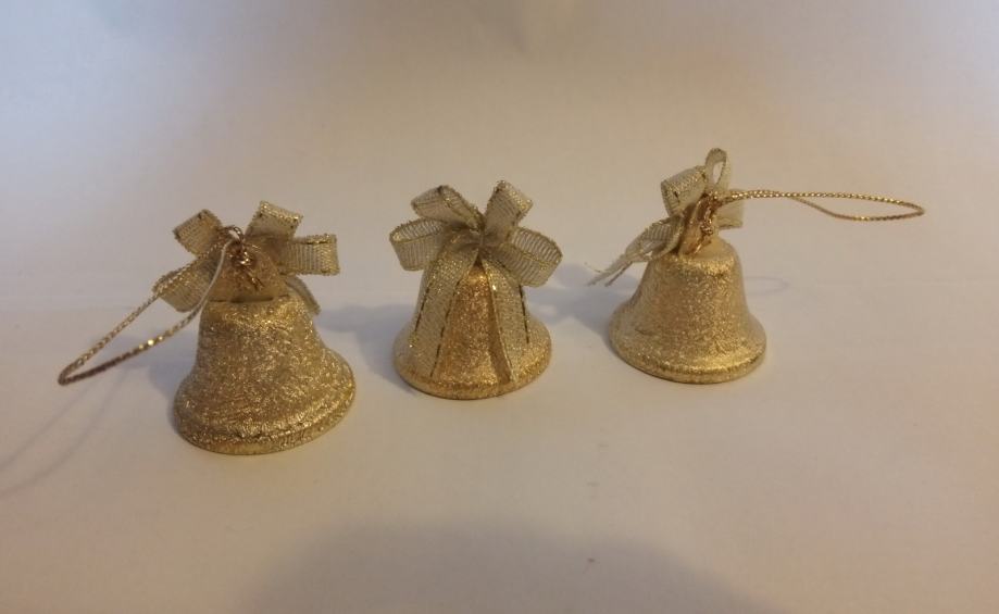 Zvon / zvonček / zlate barve / 3krat / božični zvončki