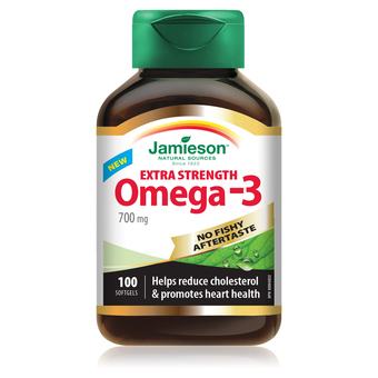 Omega 3 Jamieson Ekstra moč brez priokusa po ribah (100 kapsul)