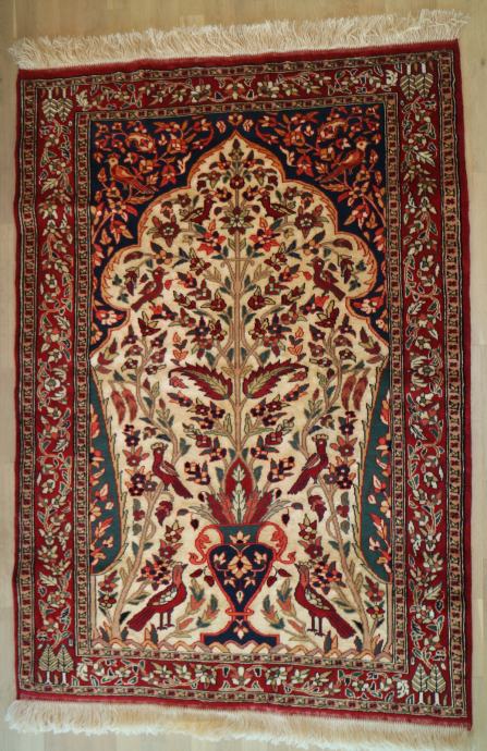 svile in volne perzijska preproga Handmade Silk & Wool Persian rug