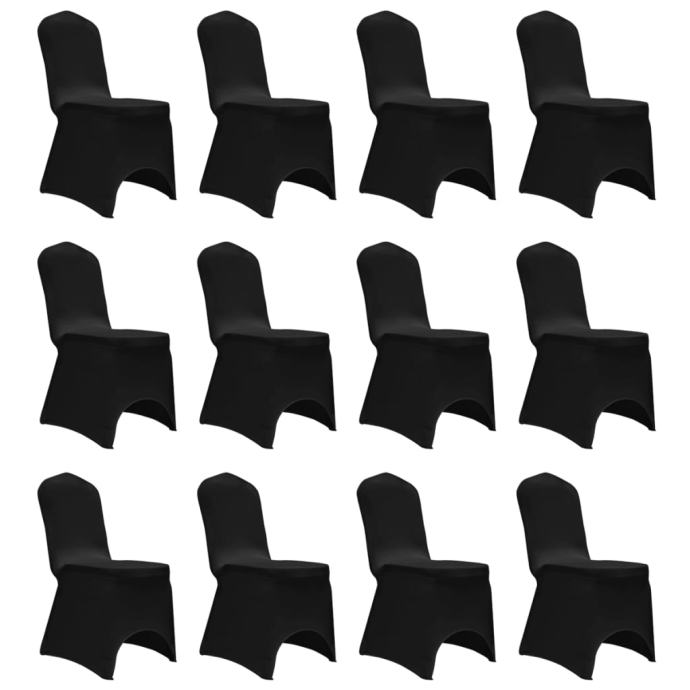 Prevleka za stol raztegljiva črna 12 kosov