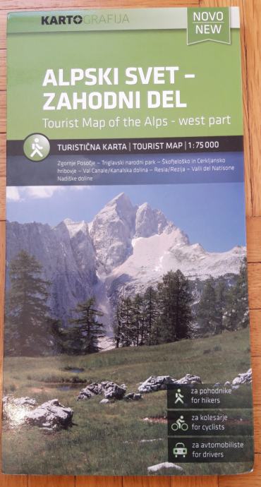 Turistična karta Alpski svet - zahodni del