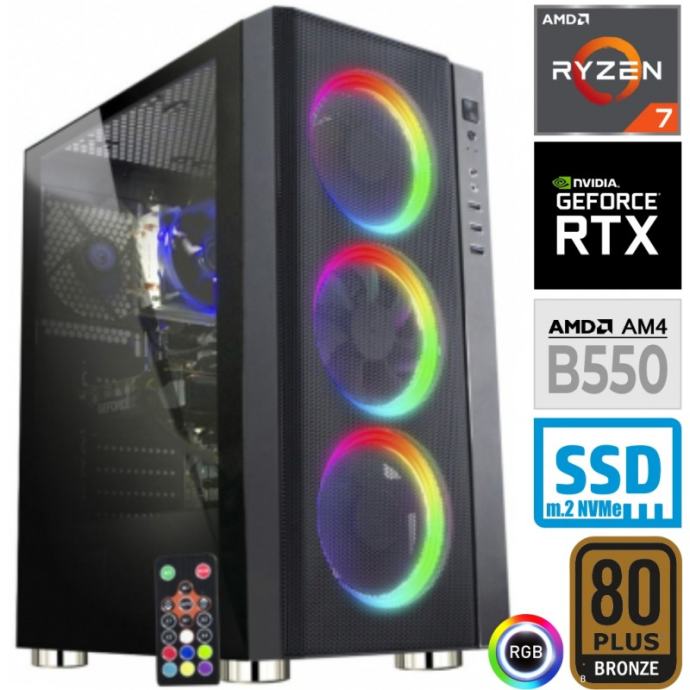 Računalnik MEGA 6000Y Ryzen 7 5800X 5SSD16 2T RTX3060 12GB RGB