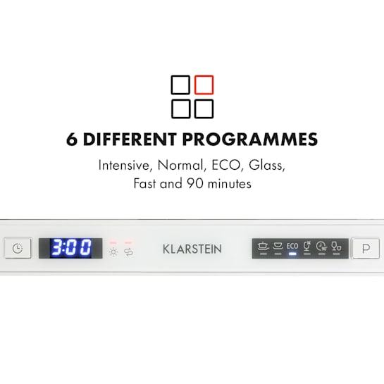 Klarstein Amazonia 6 Secret, vgradni pomivalni stroj, 6 programov, bel