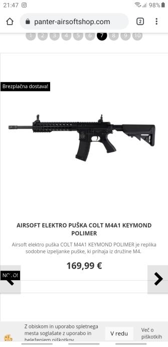Airsoft elektro puska colt M4A1 keymond polimer