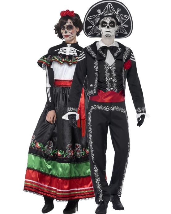 Kostum mehikanca moški in ženski, day of dead XL/L