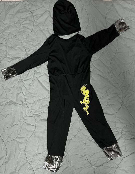 ninja črni pustni kostum