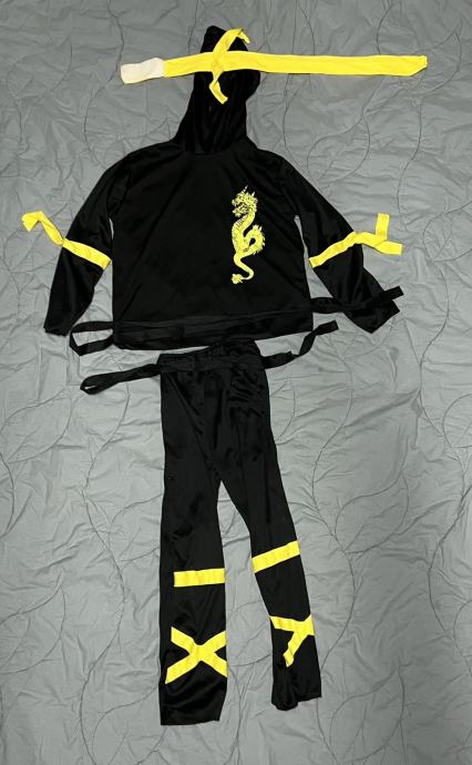 ninja rumeni pustni kostum