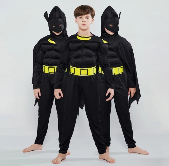 Pustni kostum Batman 3D z mišicami kostumi za pusta 2024 maškare