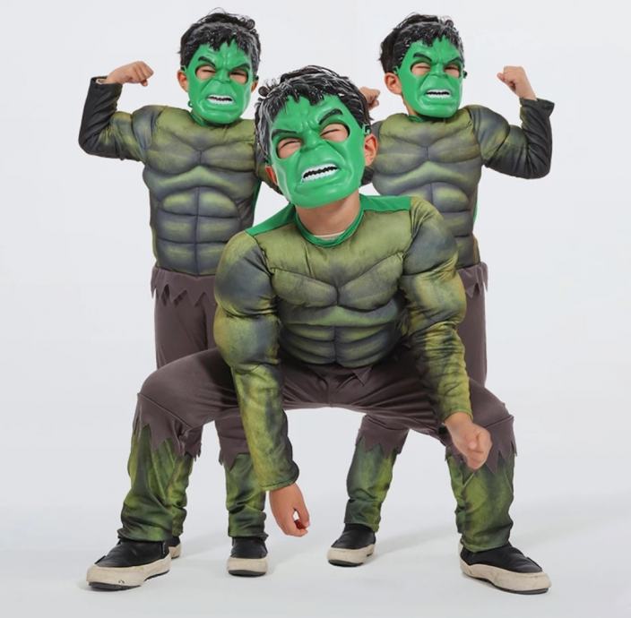Pustni kostum HULK 3D kostumi za maškare za otroke za pustovanje 2024