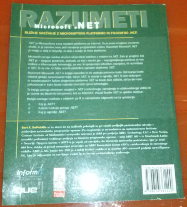 Programiranje: računalniška knjiga-priročnik 'Razumeti Microsoft .NET'