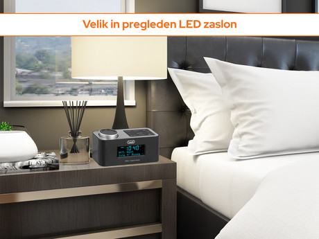 Trevi RC 80D6 - Radio-Réveil DAB/DAB+ FM RDS Avec Grand Écran LED, Snooze, Veille, USB Chargeur, AUX-In - Qualité Italienne