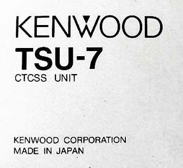 Kenwood CTCSS TSU-7 sub ton