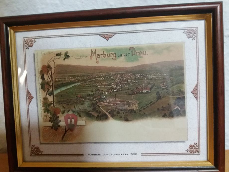 slika stari Maribor, v ovirju s steklom