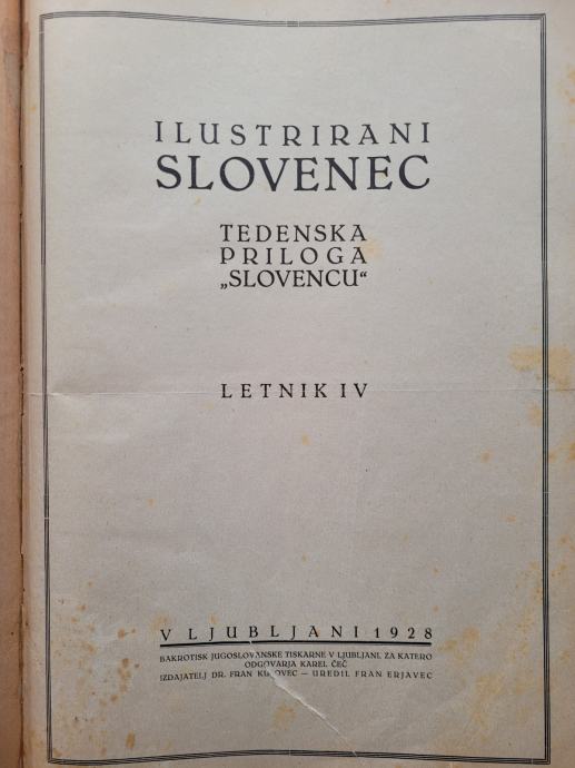 ILUSTRIRANI SLOVENEC: TEDENSKA PRILOGA SLOVENCA, LETNIK IV (1928)