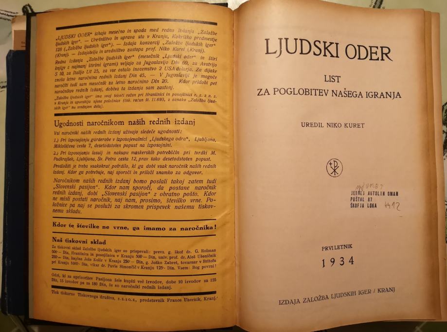 Ljudski oder, komplet, 1934-1940
