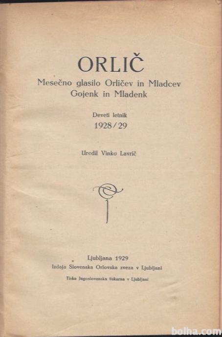 ORLIČ Deveti letnik 1928/29