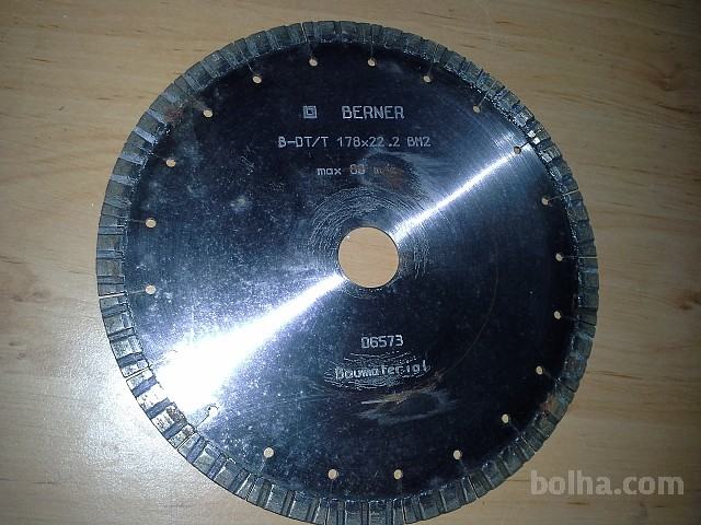 Diamantna rezalna plošča BERNER 178mm za kotni brusilnik