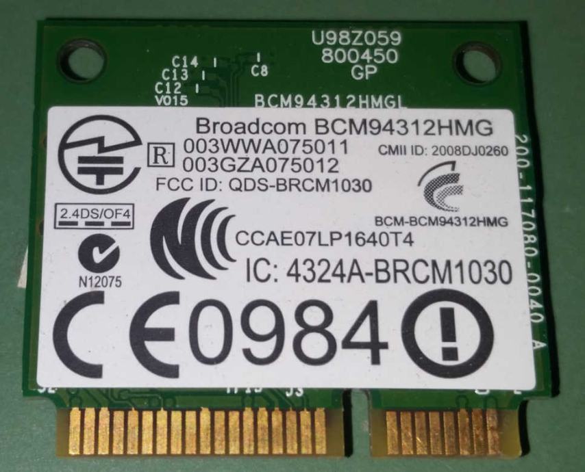 Broadcom Bcm94312hmg Half Mini Pci-e Wireless Wifi kartica, modul