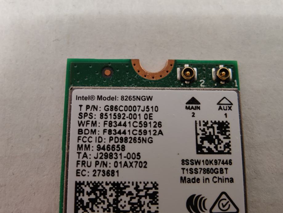 Fdit Scheda Bluetooth di Rete, Adattatore WiFi Dual Band Wireless-AC 7265, 2.4G 300 Mbps/5G 867 Mbps Bluetooth 4.2 ad Alta velocità, 802.11a/b/g/n/AC PCI-E Half Mini Card