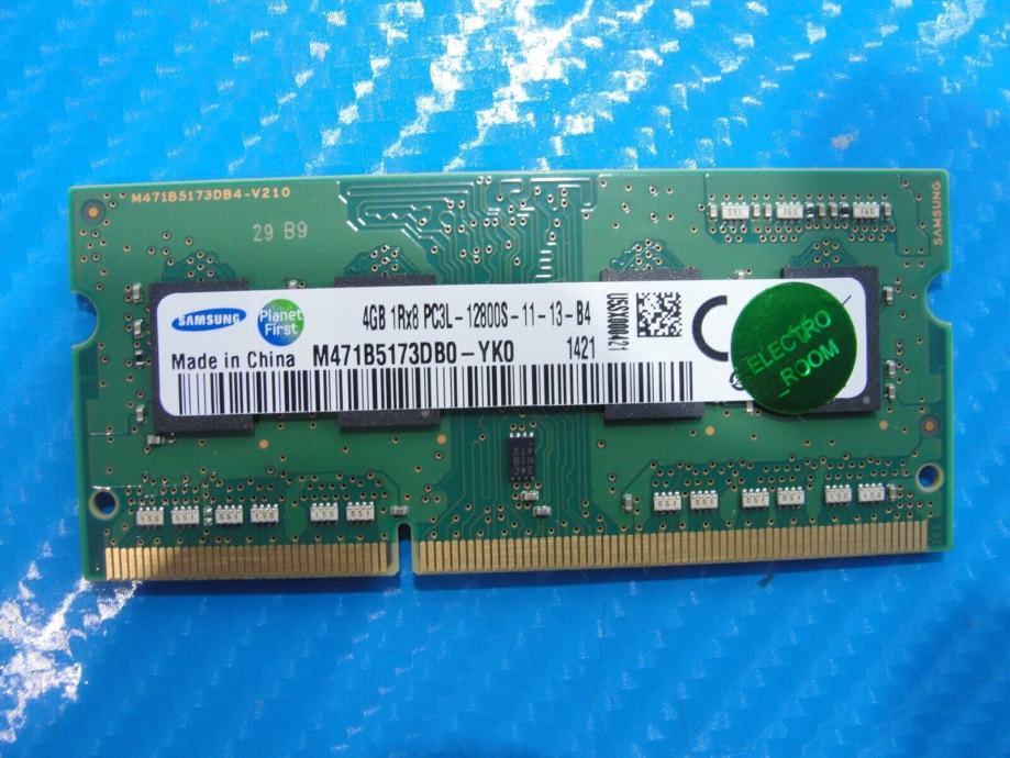 RAM 4GB Samsung So-Dimm DDR3 PC3L 1600MHz za prenosnike
