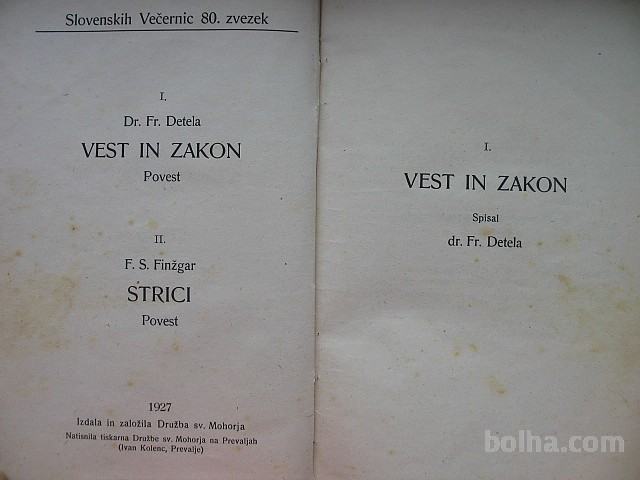 SLOVENSKE VEČERNICE 80:Fr.Detela,F.S.Finžgar,Ivan Vuk
