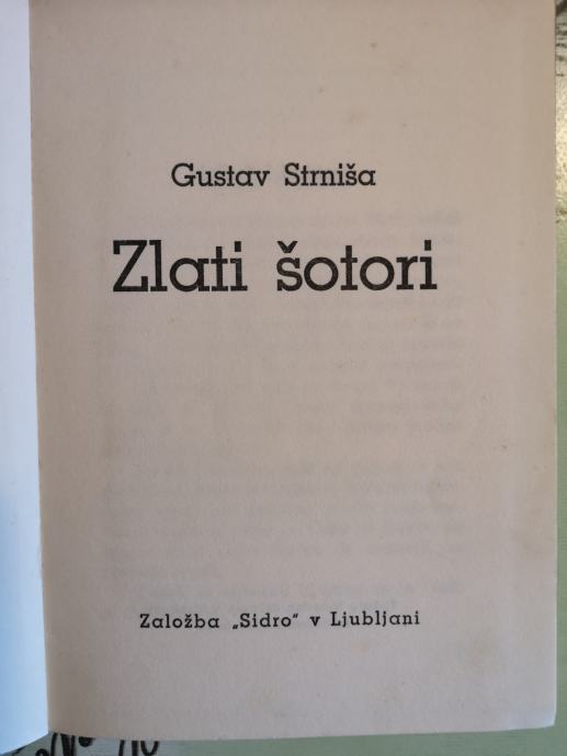 Zlati šotori / Gustav Strniša, 1939