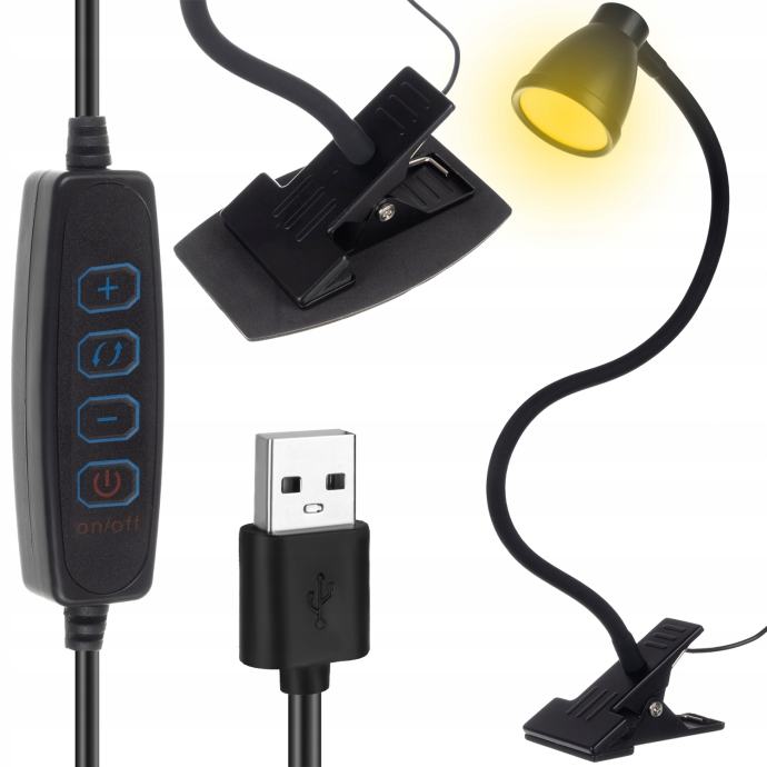 USB 24 LED gibljiva namizna svetilka 3 načini svetlobe dim. črna