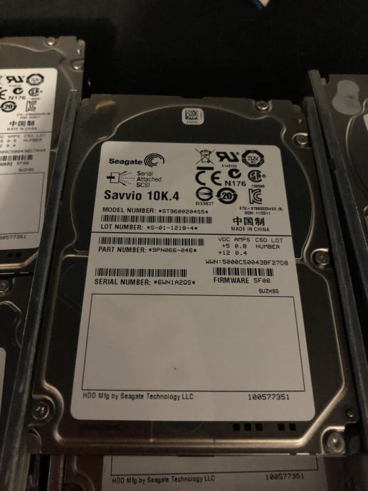 9x 600GB Trdi diski SAS 2.5" Disk Seagate Savvio 10K.4 ST9600204SS