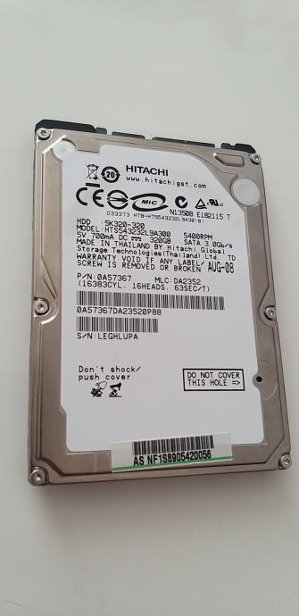 Trdi disk za prenosnik HITACHI 320 gb