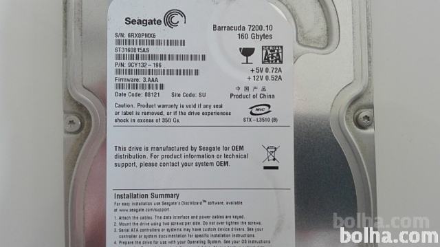 Trdi disk Seagate 160 GB